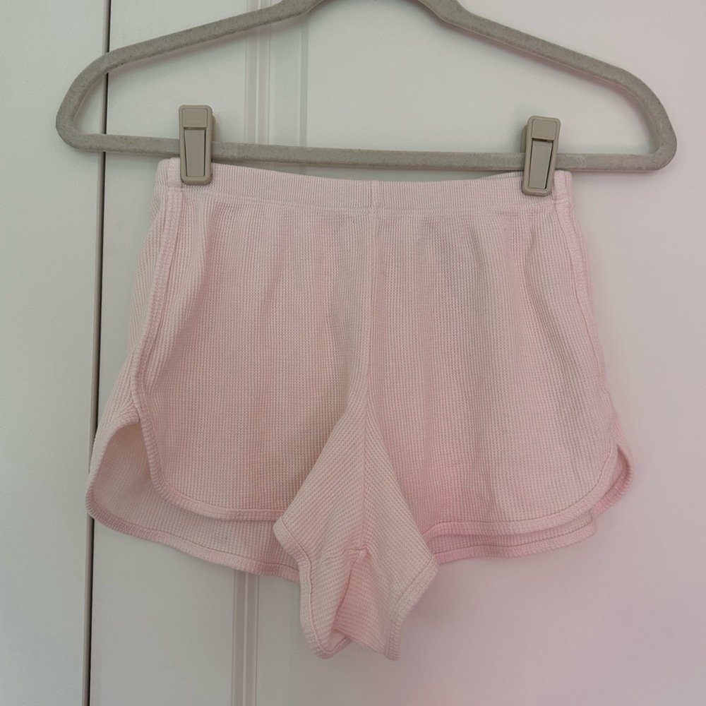 Brandy Melville John Galt Lisette Thermal Shorts Light Pink | Rare / Vintage